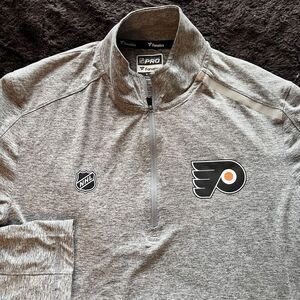 Fanatics Philadelphia Flyers Men's M 1/4 Zip‎ Pullover Gray Logo NHL